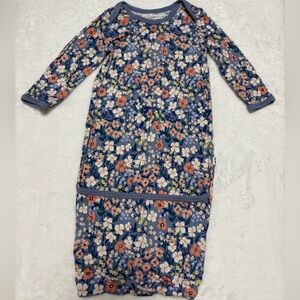 Little Sleepies Petite Petals Gown Newborn Bamboo Sleeper VGUC